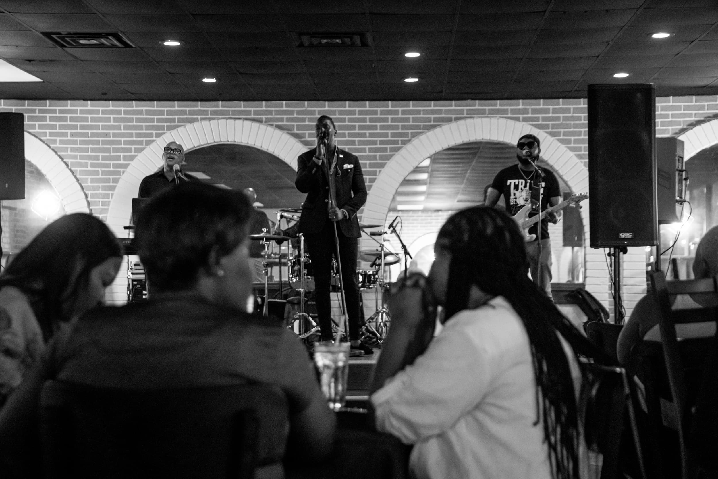 Live music performance in a dim lounge